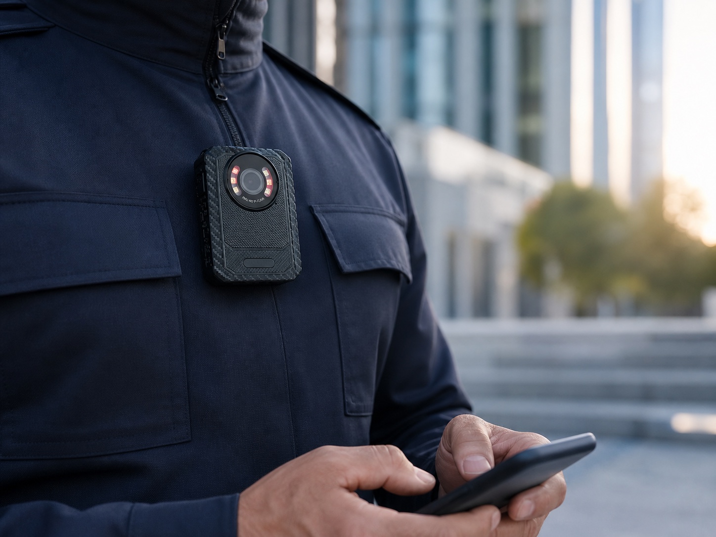 Arvision body camera worn by a field safety professional