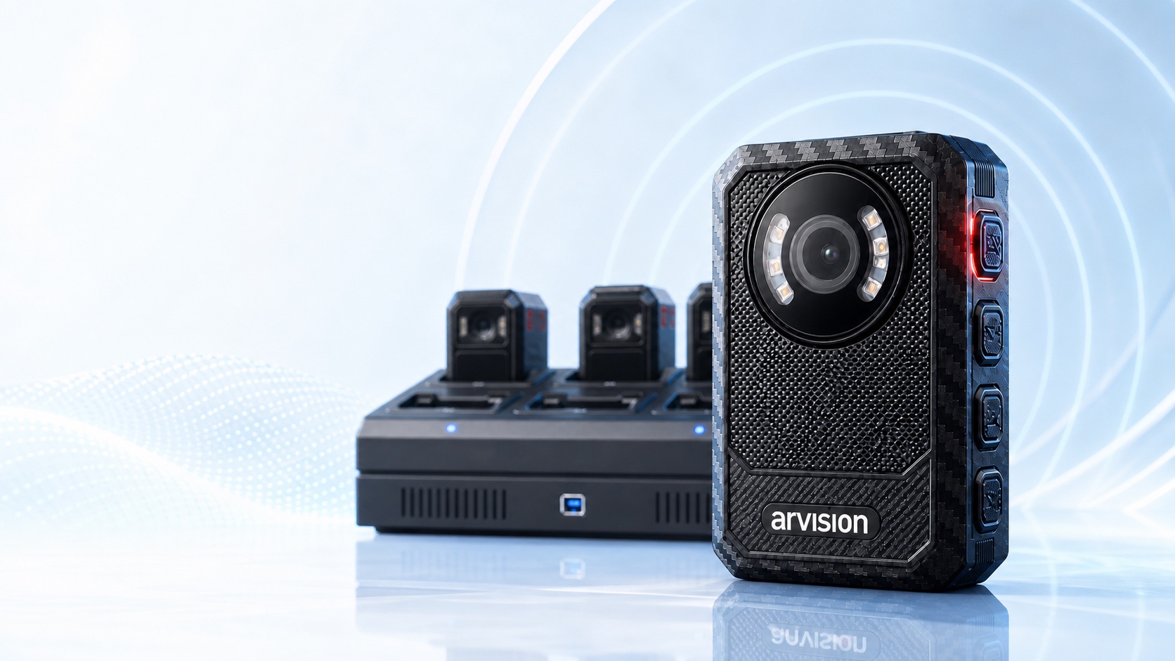 Arvision One body camera and connected multi-device charging ecosystem